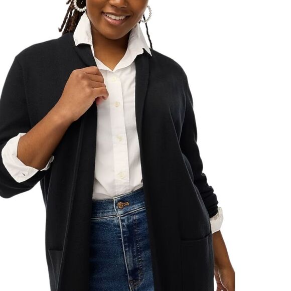 NWT J. Crew Chelsea Sweater Blazer Jacket BA866 women's sz M in Black NEW - Picture 3 of 9